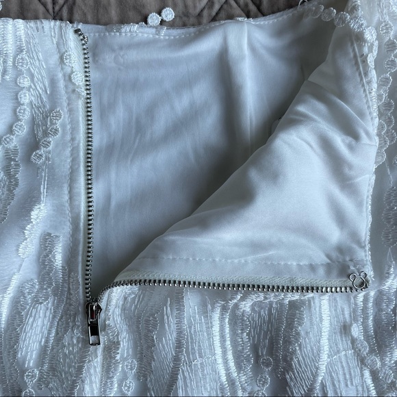 Lulus Dancing in a Dream White Fringe Lace-Up Two-Piece Mini Dress - Picture 10 of 16